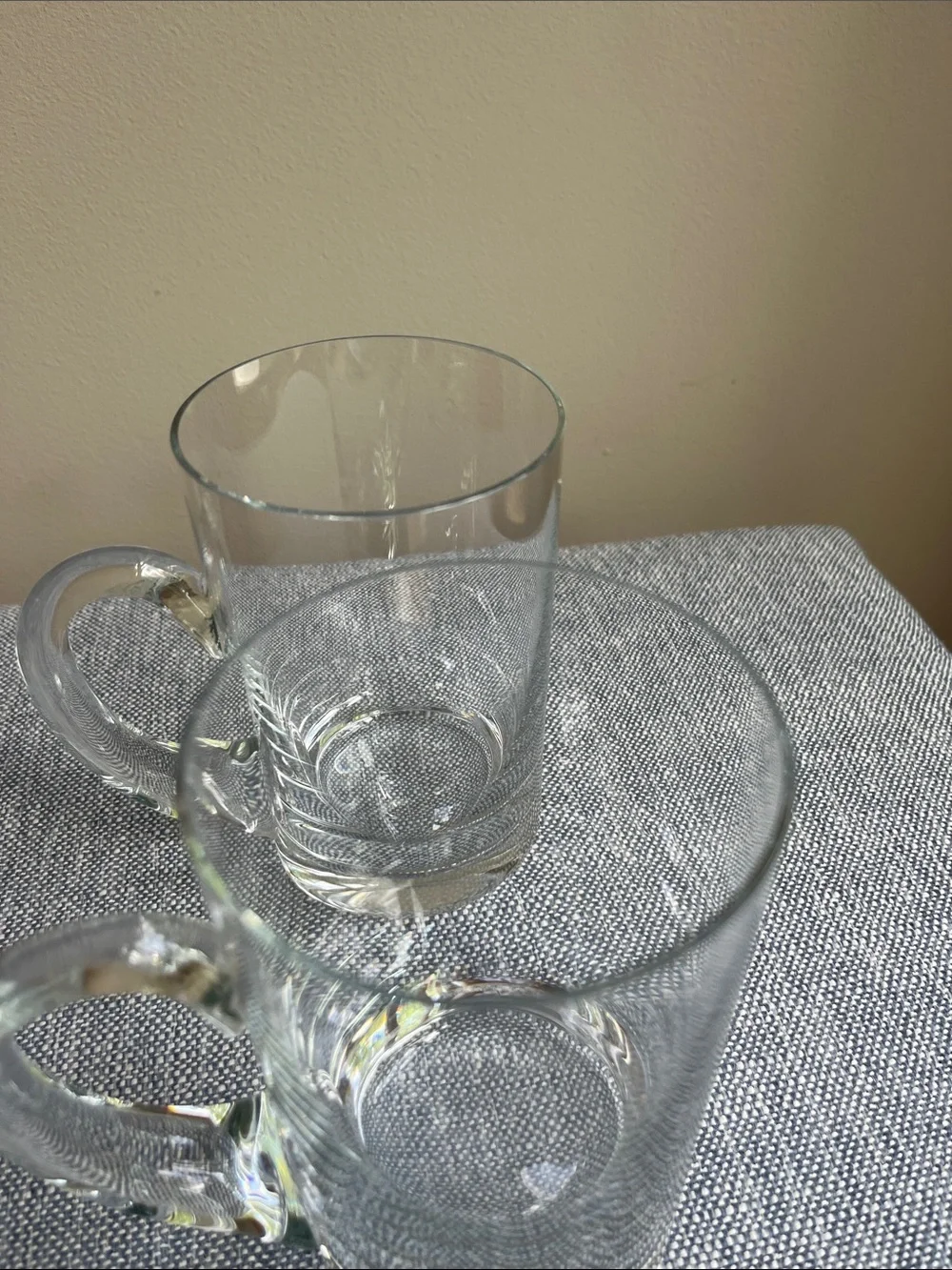 Tiffany & Co Crystal Beer Mugs Set Clear Glass Tall Classic Home Essentials